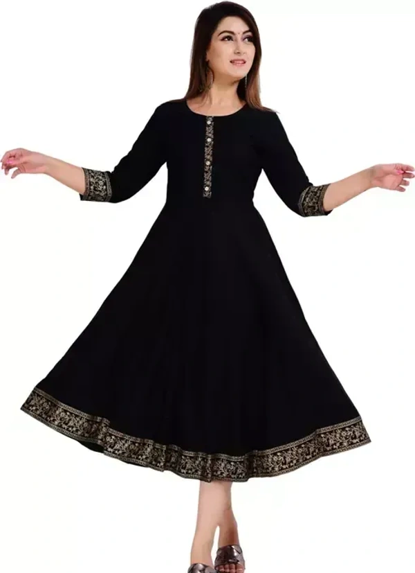 Women Printed, Solid Kurta Sy (Black)