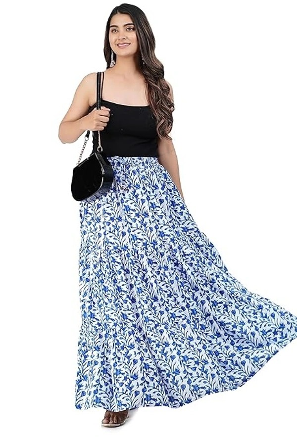 Kastoori COLLECTION Printed Cotton Women Wear Long Skirt Length 40" inch An