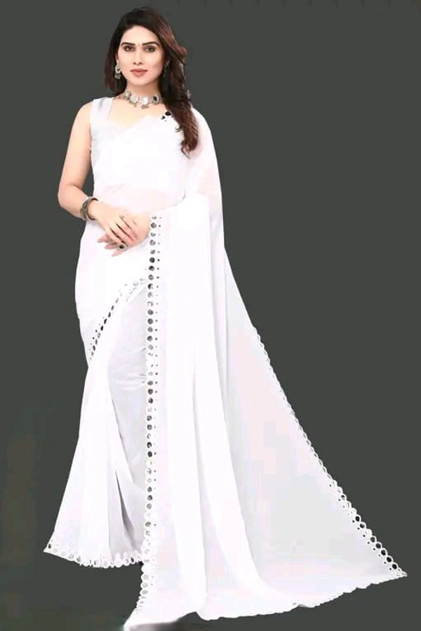 NEW FENCY GEORGETTE CUT WORK SAREE MO 0.15