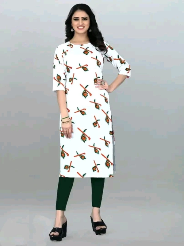 Olive Crepe Printed Kurtas For Women Good 0.3