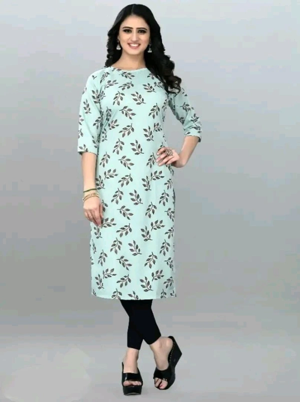 Olive Crepe Printed Kurtas For Women Good 0.4