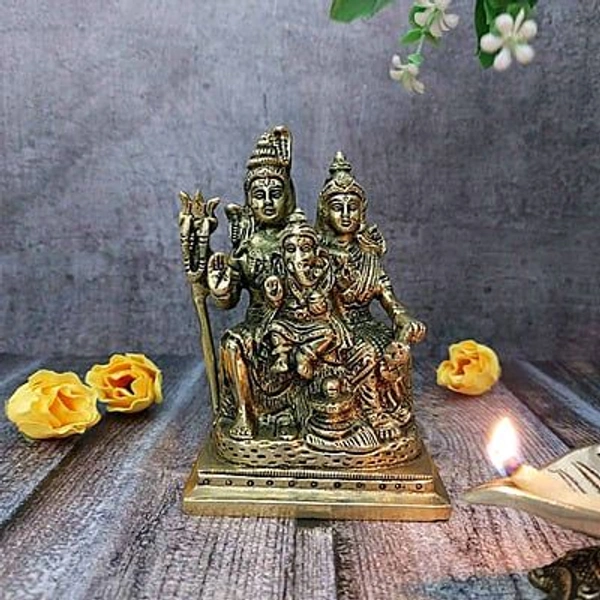 HOLYMONT99 Pure Brass Sankar Parvati Ganesh Murti All Size Available 