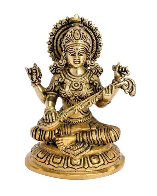 HOLYMONT99 Pure Brass Sarswati Ji Murti....