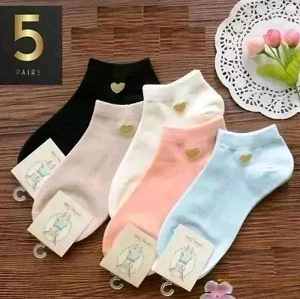Women Solid Ankle Length Cotton Socks