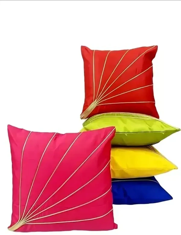 SAMEERACOLLECTIONS multi color jharoo cushion cover Pack of 5 40 cm by 40 cm Mo