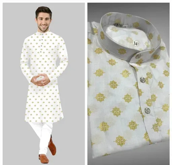 Men's Printed Kurta Cotton (Only Kurta) Mo