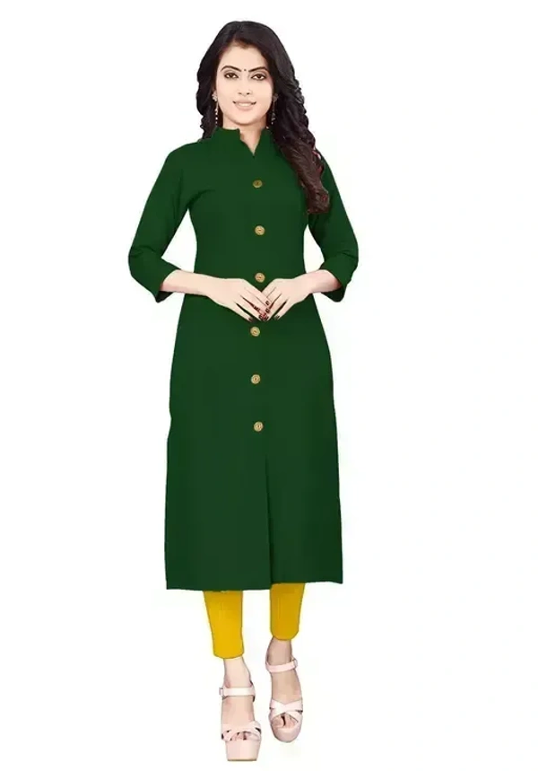 Women Solid Pure Cotton Straight A-line Kurta Mo