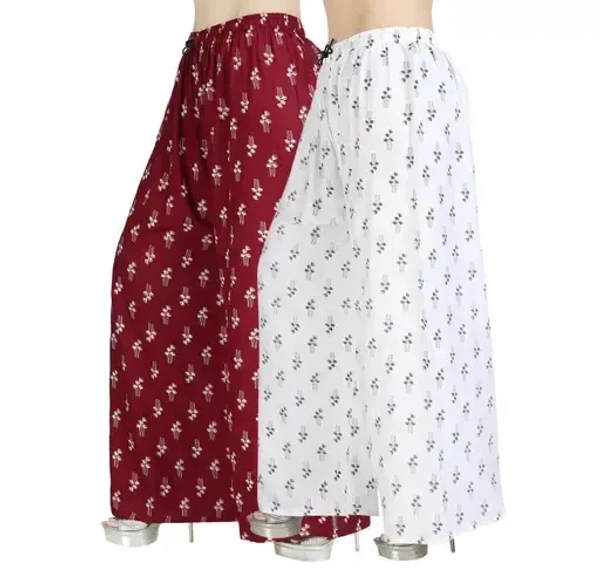 Palazzo pants With Skin Print Bottom Wear For Women & Girls Rayon 140 Gsm Trending Colour White Black Maroon Navy Blue Red Grey Pack Of 2 Mo