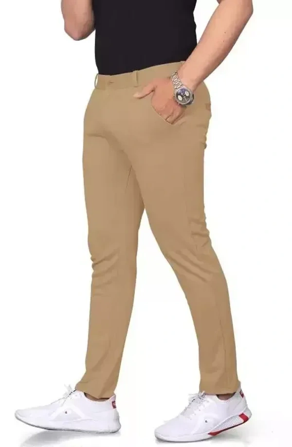Smilebaby Lycra Blend Designer Latest Trending Formal Trousers For Man | formal pants | Track pant trousers for men office Symbol Men Dress Pants Men's Smart FIT Trouser | Elastic Waistband with Button and Zip Fly | Stylish Track Pant Mo