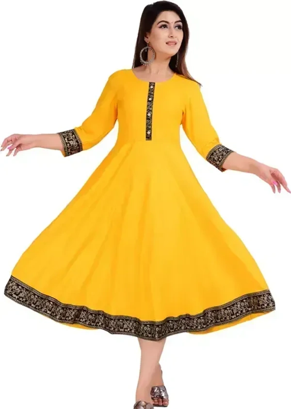 Women Printed, Solid Kurta Sy (Yellow) 
