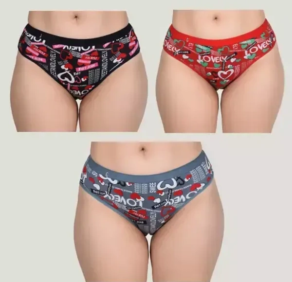 Cymrite cotton women hipster mid rise comfortable panty for girls, ladies, women combo pack of 3 Briefs Mo