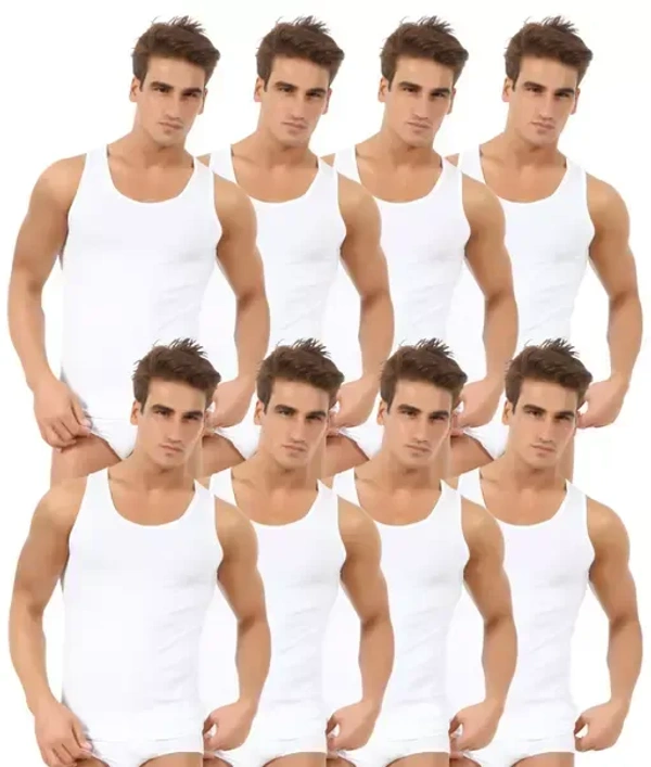 Men’s Cotton Vest White Color Innerwear Combo Pack Of 8 Mo