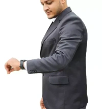 Men Black Solid Single Breasted casual, Formal, Party , festive & Wedding Blazers MO - XL