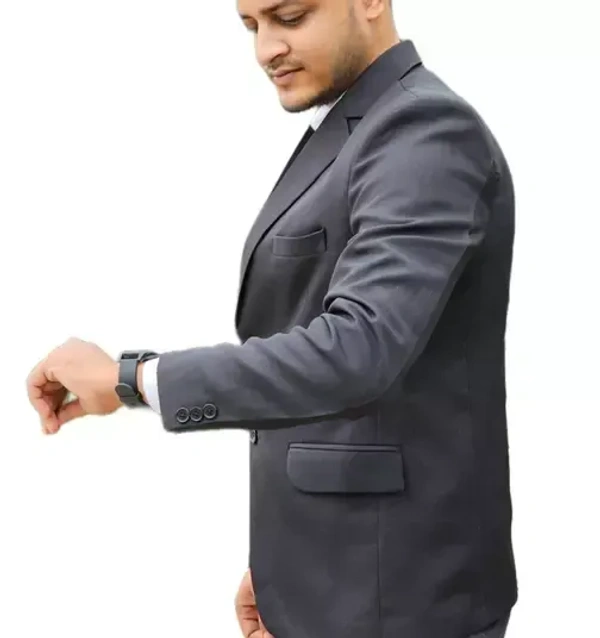 Men Black Solid Single Breasted casual, Formal, Party , festive & Wedding Blazers MO - XL