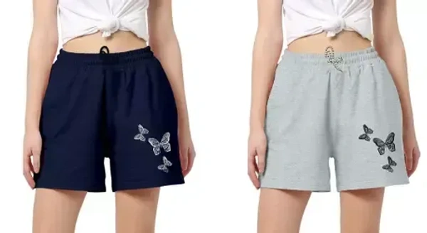 Rizim Womens Regular Fit Thigh Length Short- Pack of 2