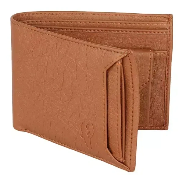 SAMTROH Tan Detachable Card Holder , Coin Pocket Artificial Leather Wallet For Men Mo
