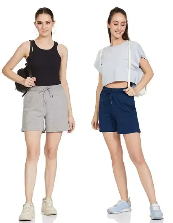 KAFF Womens Regular Fit Casual Shorts- Pack of 2 Mo