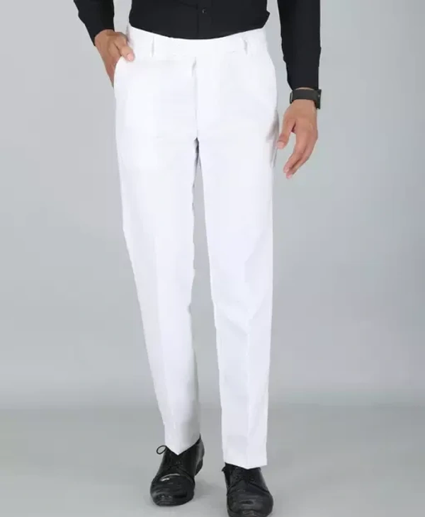 Ashu Mens Formal Pants (White)
