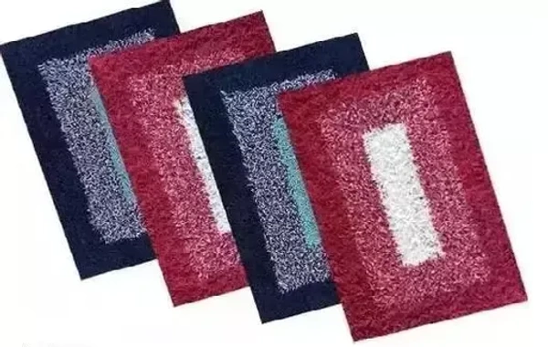 Trendy Fancy Navy Blue Cotton Combo Doormat ( Size ,15X23) Living room /Bedroom Pack of 4pcs, Doormat Combo DOORMAT Mo