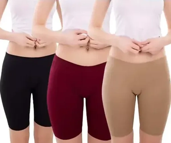 Digsel Fancy Soft Cotton Cycling Shorts | Cotton Slax Combo 3PC Mo