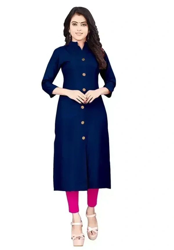 Women Solid Pure Cotton Straight A-line Kurta Mo