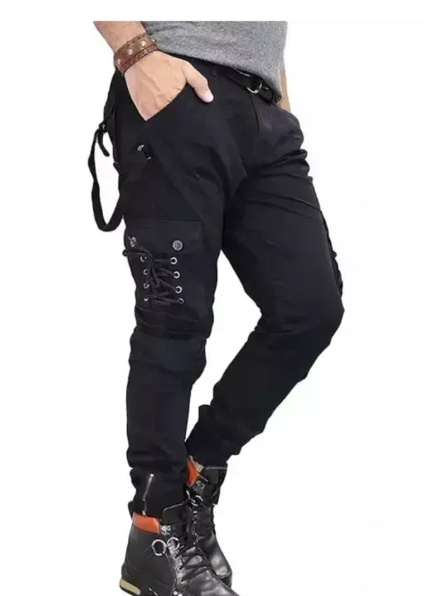 MEN BLACK CARGO JEANS E2UWD  Mo