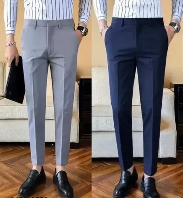 Pesado Lnt Grey&NavyBlue Trouser For Men's Pants Mo
