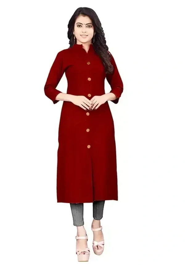 Women Solid Pure Cotton Straight A-line Kurta Mo