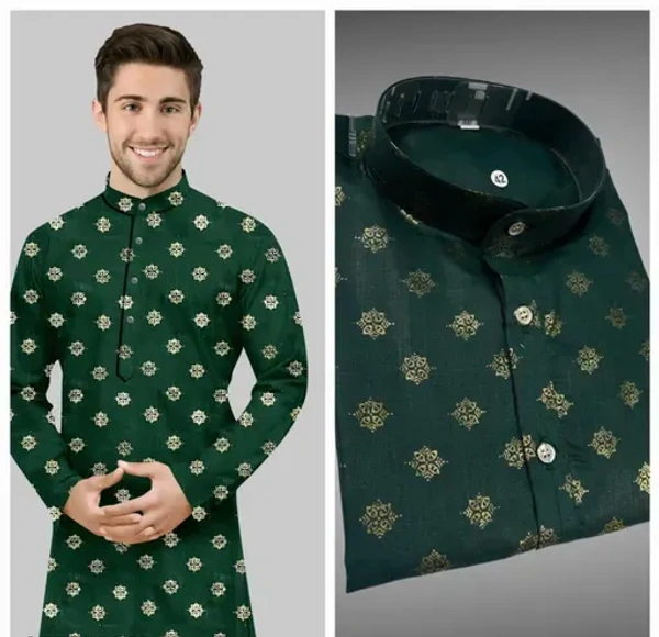 Men's Printed Kurta Cotton (Only Kurta) Mo