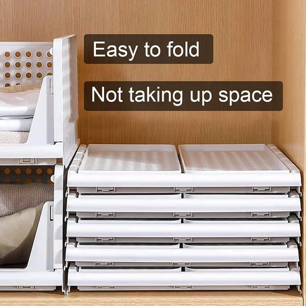 CLOTHES ORGANIZER 4 LAYER DRAWER FOR WARDROBE CUPBOARD ORGANIZER FOR CLOTHES FOLDABLE AND STACKABLE CLOSET ORGANIZER DRAWER ORGANIZER FOR CLOTHES MULTI PURPOSE PLASTIC DRAWER