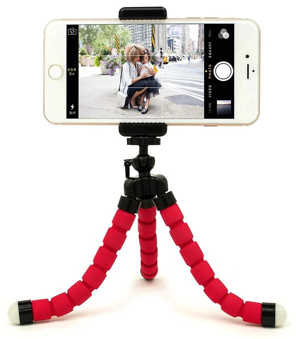 PORTABLE MINI OCTOPUS TRIPOD STAND WITH PHONE HOLDER FOR LIVE SELFIE, MOBILE PHONE PORTABLE AND ADJUSTABLE STENT