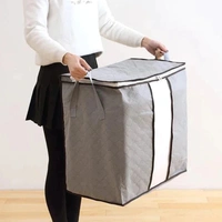 STORAGE BAG WITH ZIPPER AND SPACE SAVER COMFORTER BAG, PILLOW, QUILT, BEDDING, CLOTHES, BLANKET STORAGE ORGANIZER BAG WITH LARGE CLEAR WINDOW AND CARRY HANDLES FOR CLOSET.