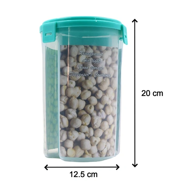 3 IN 1 TRANSPARENT AIR TIGHT STORAGE DISPENSER CONTAINER (WITH COLOR BOX)