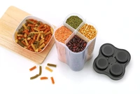PLASTIC LOCK FOOD STORAGE 4 SECTION CONTAINER JAR FOR GROCERY, FRIDGE CONTAINER.