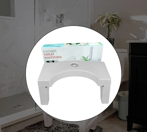 Plastic Non-Slip Folding Toilet Squat Stool - BLACK AND WHITE Color