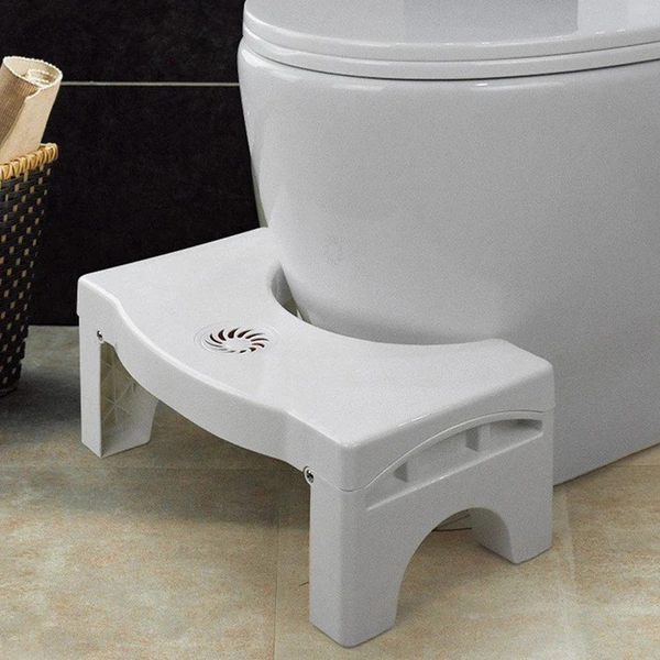 Plastic Non-Slip Folding Toilet Squat Stool - BLACK AND WHITE Color