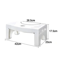 Plastic Non-Slip Folding Toilet Squat Stool - BLACK AND WHITE Color