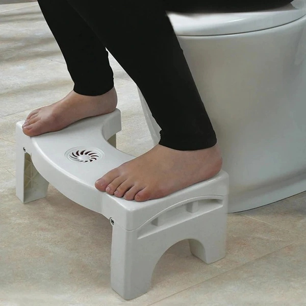 Plastic Non-Slip Folding Toilet Squat Stool - BLACK AND WHITE Color
