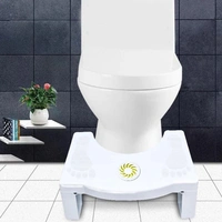 Plastic Non-Slip Folding Toilet Squat Stool - BLACK AND WHITE Color