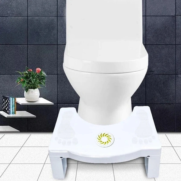 Plastic Non-Slip Folding Toilet Squat Stool - BLACK AND WHITE Color