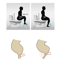 Plastic Non-Slip Folding Toilet Squat Stool - BLACK AND WHITE Color