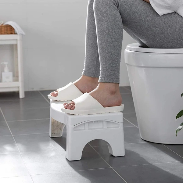 Plastic Non-Slip Folding Toilet Squat Stool - BLACK AND WHITE Color