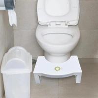 Plastic Non-Slip Folding Toilet Squat Stool - BLACK AND WHITE Color