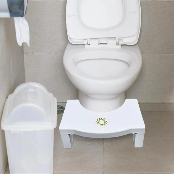 Plastic Non-Slip Folding Toilet Squat Stool - BLACK AND WHITE Color