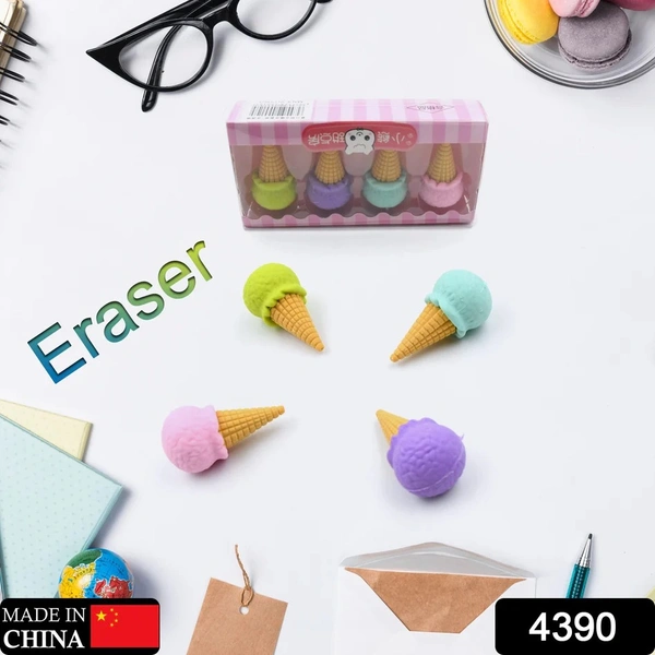 CONE DONUT LOLIPOP ICE CREAM ERASER (1 SET 4 PC)