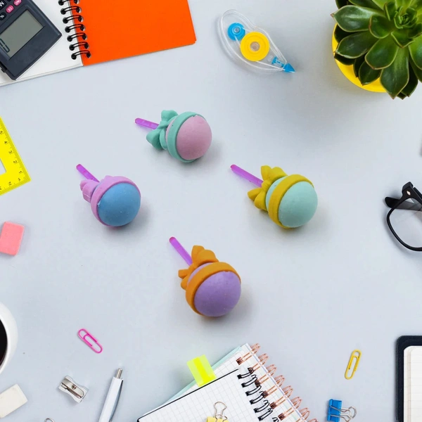 CONE DONUT LOLIPOP ICE CREAM ERASER (1 SET 4 PC)