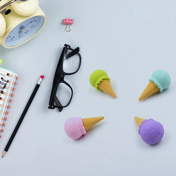 CONE DONUT LOLIPOP ICE CREAM ERASER (1 SET 4 PC)