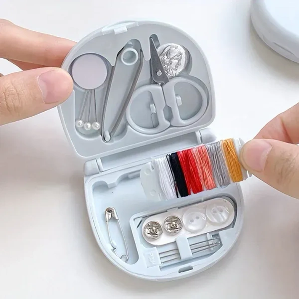 1 Pc Ultra-Portable Compact Sewing Kit: Complete Travel Essentials with Durable Mini Scissors, Assorted Buttons, Threads, and Emergency Repair Solutions