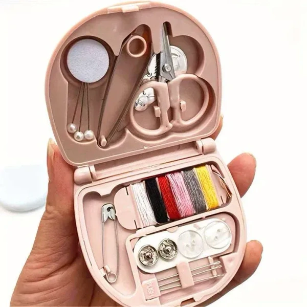 1 Pc Ultra-Portable Compact Sewing Kit: Complete Travel Essentials with Durable Mini Scissors, Assorted Buttons, Threads, and Emergency Repair Solutions