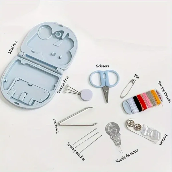1 Pc Ultra-Portable Compact Sewing Kit: Complete Travel Essentials with Durable Mini Scissors, Assorted Buttons, Threads, and Emergency Repair Solutions